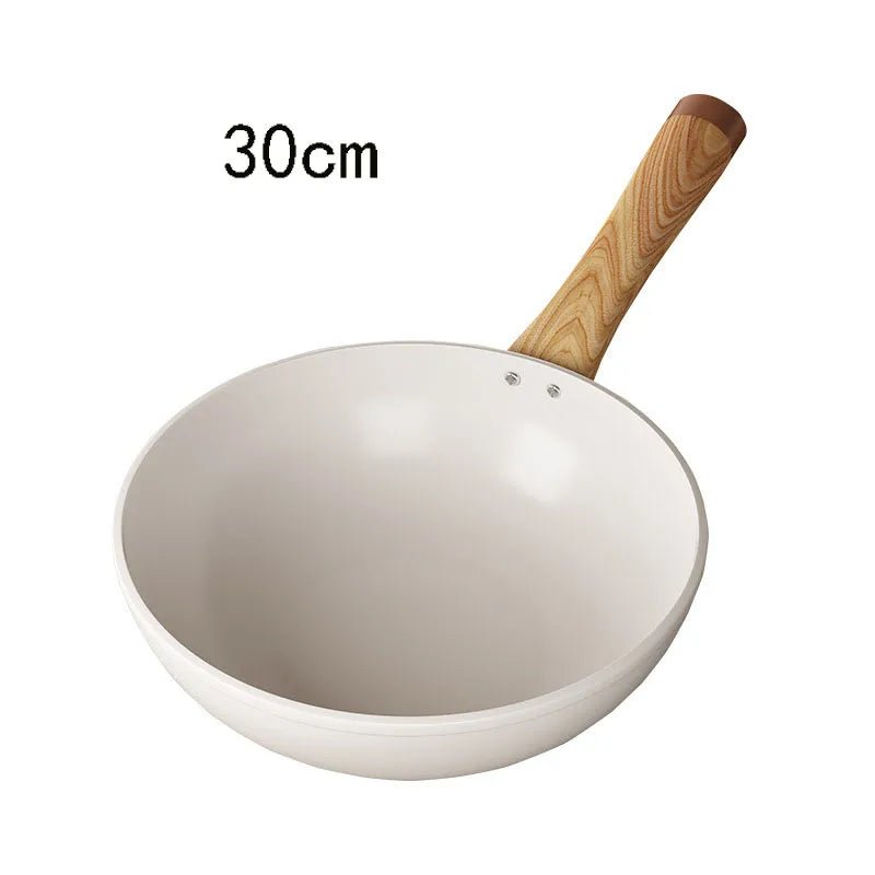 Wokpan met Houten Handvat – Non-stick Coating – Voor Roerbakken en Koken