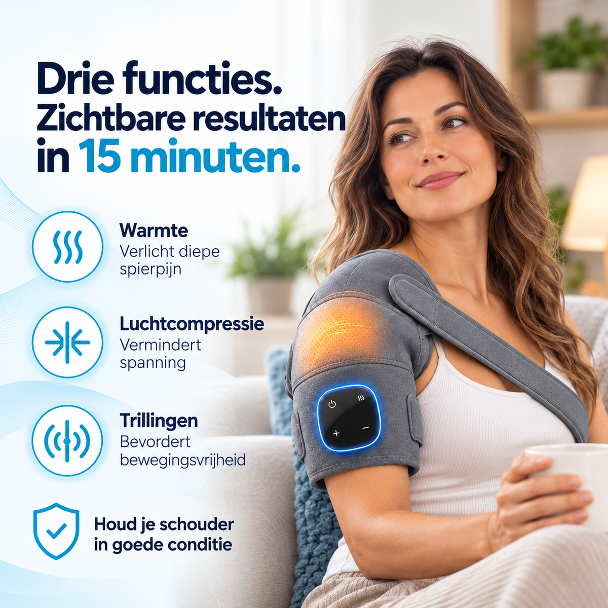 Fittershape AxelKomfort Schoudermassager – warmte, compressie & vibratie