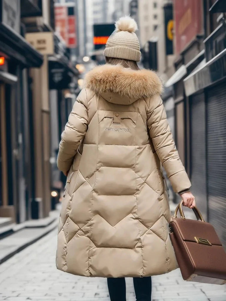 Winterjas voor dames – Gevoerd – Afneembare bontkraag – Voor koud weer