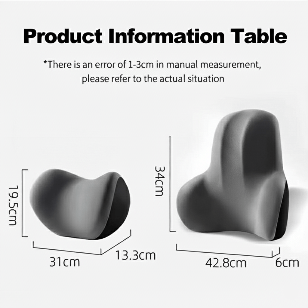 Auto Zittingsteun – Geheugenfoam – Ergonomisch – Geschikt voor Meeste Auto’s