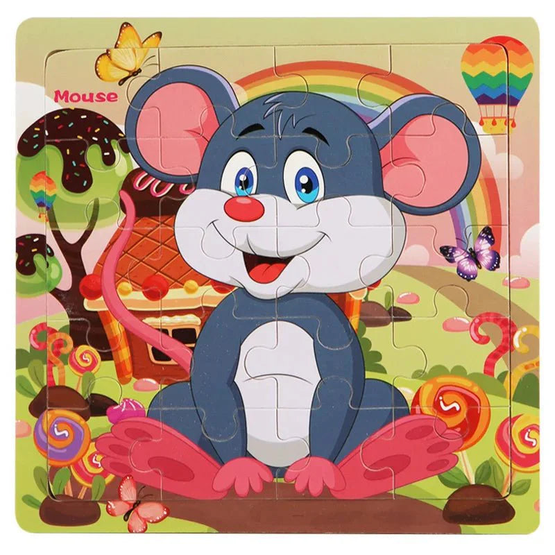 Houten Dierenpuzzels voor Peuters – Educatief Speelgoed – Voor Vormen en Kleurherkenning