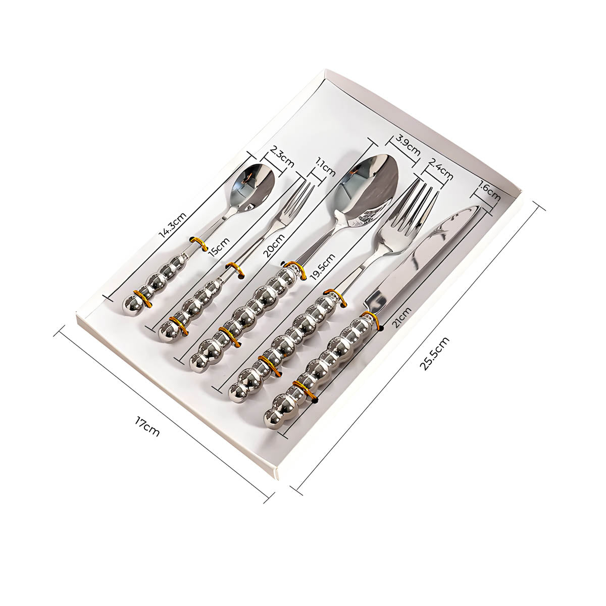 Bestekset met Parels – Elegante Handgrepen – RVS – Voor Diner of Feest