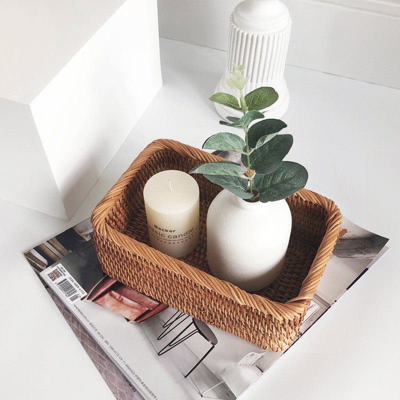 Wicker opbergmand – Verstevigd – Handgemaakt – Voor badkameraccessoires