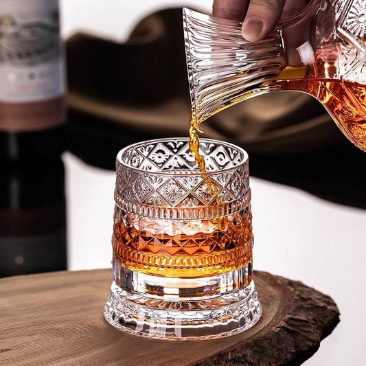 Glazen whiskeyglas – kristalhelder – met deksel voor bescherming