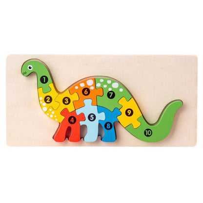 Houten Dieren Puzzel – Educatief – Voor Kinderen – Kleur- en Vormherkenning
