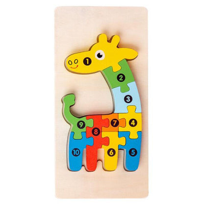 Houten Dieren Puzzel – Educatief – Voor Kinderen – Kleur- en Vormherkenning