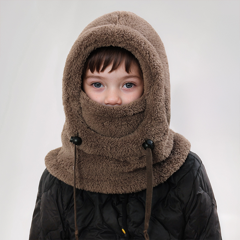 Kinder Sjaal en Hoed – Zacht Fleece – Bescherming tegen Koude – Met Koordverstelling
