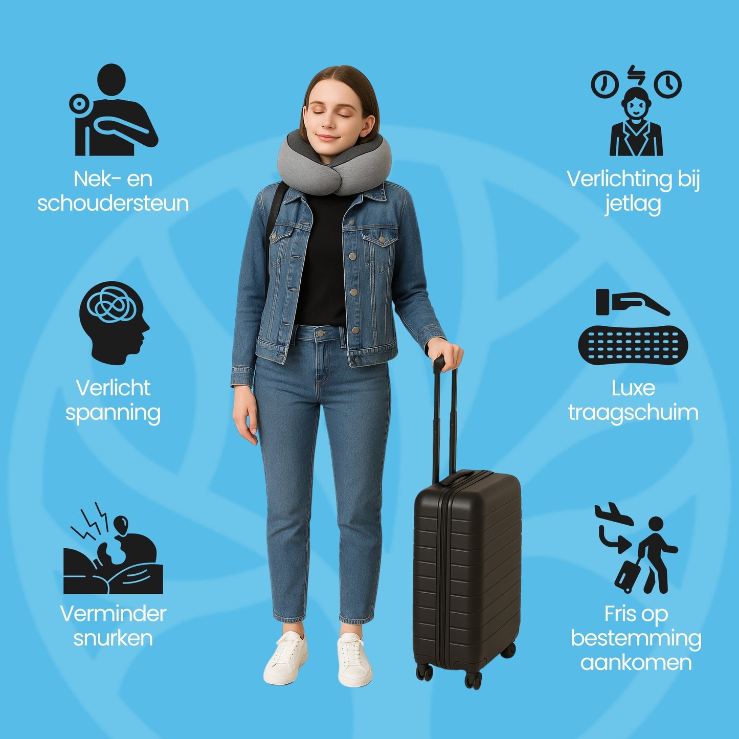 Fittershape NeckEase | Ergonomisch Reiskussen – Voor Onderweg Comfort