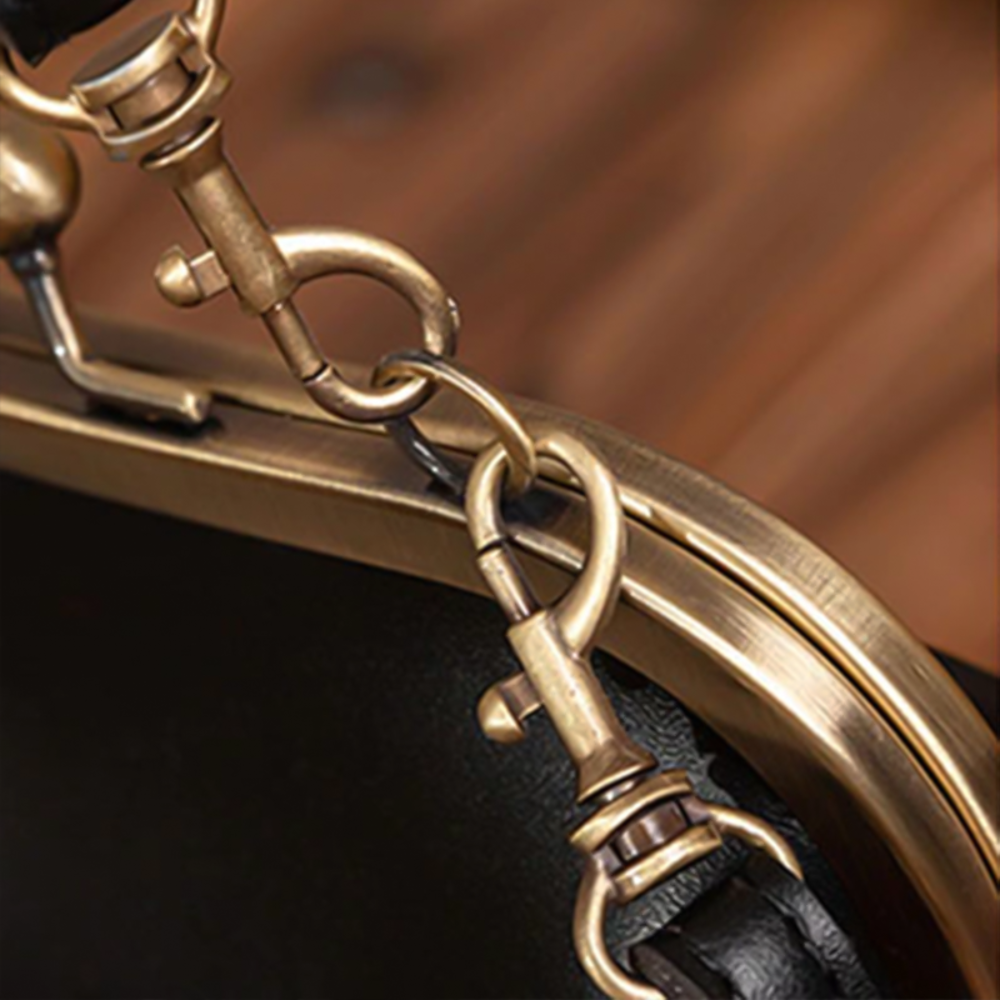 Rugtas – Vintage Kissing Lock – Voor Dames – Compact Formaat