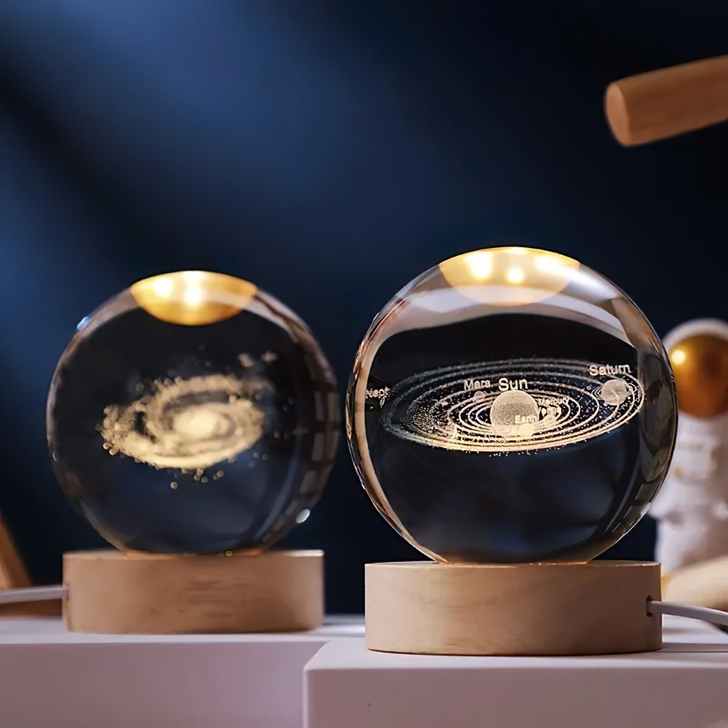 Galaxy Lamp – LED – Houten Voet – Voor Sfeervolle Verlichting
