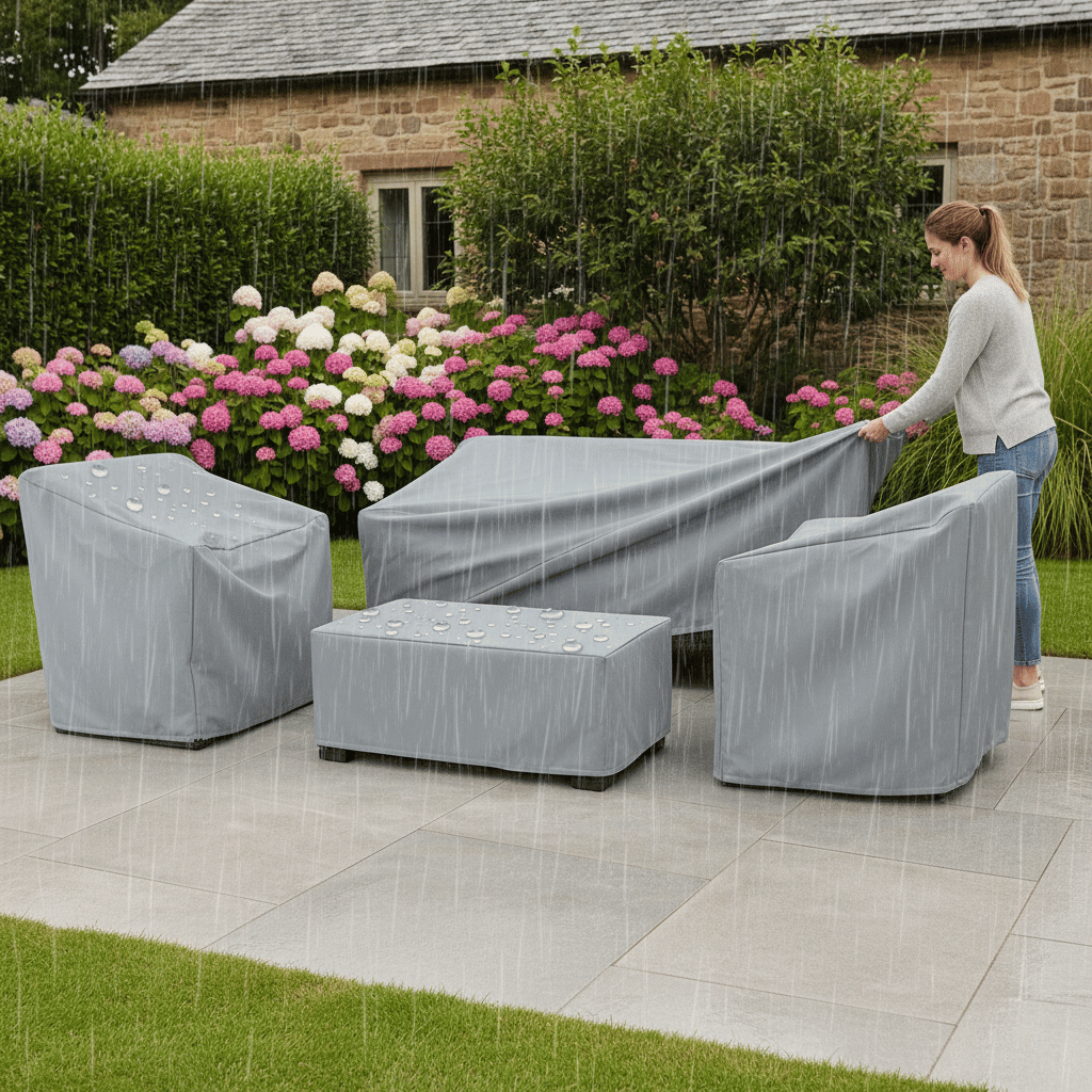 Beschermhoes voor Tuinmeubelen – Waterdichte Stof – Geschikt voor Set van Stoelen en Tafel