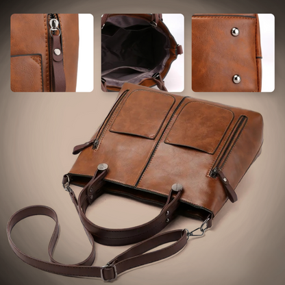 Handtas Vegan Leder – Verstelbare Schouderriem – Twee Ritsvakken – Unisex