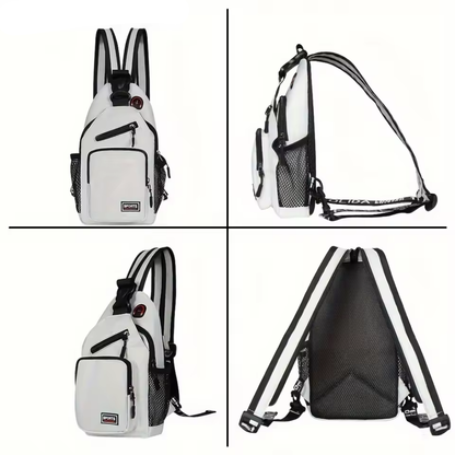 Mini Rugzak – Meerdere Vakken met Rits – Zijvakken Van Gaas