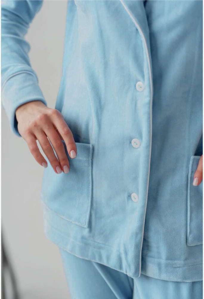 Dames 2-Delige Pyjama Set - Knopen Shirt met Broek