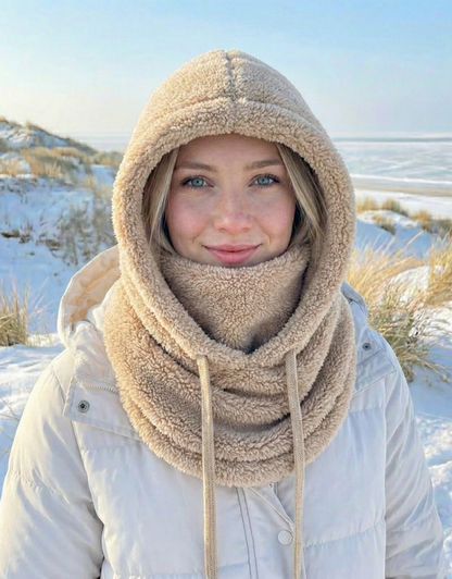 Dikke Fleece Sjaal met Cap – Warm – Voor Koude Dagen