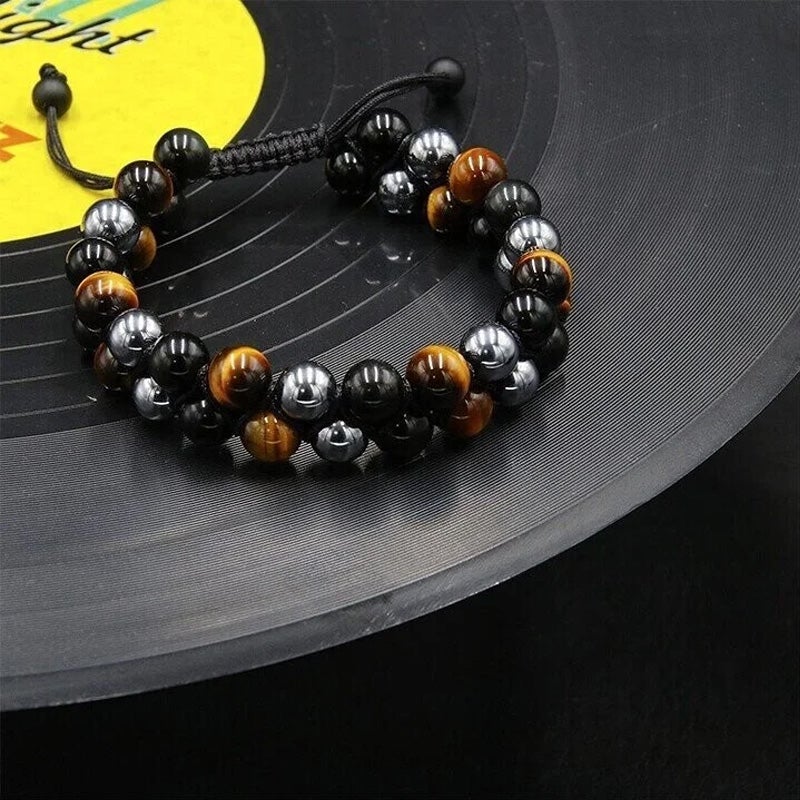 Heren Armband – Kralen van Tiger Eye en Hematiet – Voor Modebewuste Mannen