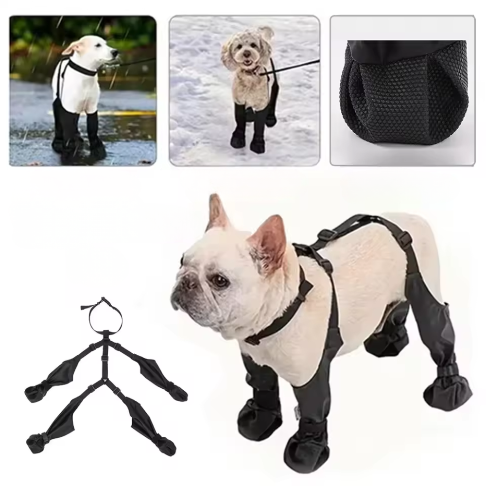 Hondenschoenen met Harnas – Antislip Zool – Klittenbandsluiting