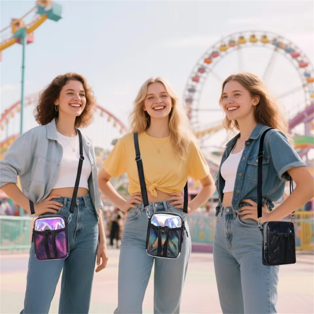 Transparant Crossbody Tasje – Waterafstotend Materiaal – Mesh Voorvak