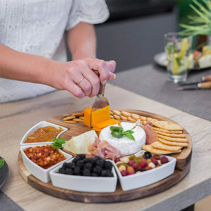 Cheeseplank – Houten schaal – Inclusief bakjes – Voor snacks