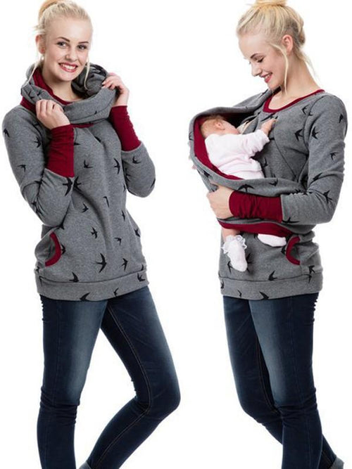 Dames Maternity Hoodie – Baby Draagfunctie – Zachte stof