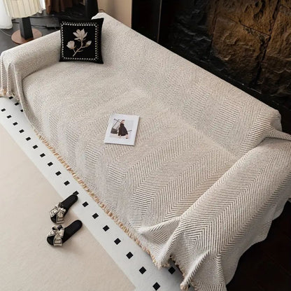 Sofa Hoes – Chevron patroon – Zachte stof – Voor bescherming en decoratie