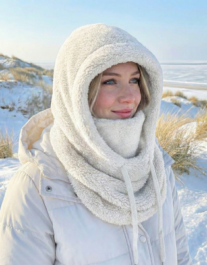 Dikke Fleece Sjaal met Cap – Warm – Voor Koude Dagen