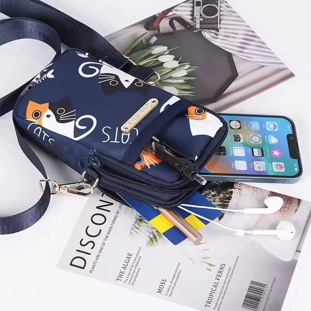 Telefoontasje met Schouderband – Ritsvak – Verstelbare Band