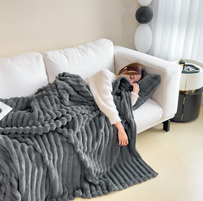 Deken – Zacht materiaal – Ribbels design – Voor op de bank of bed