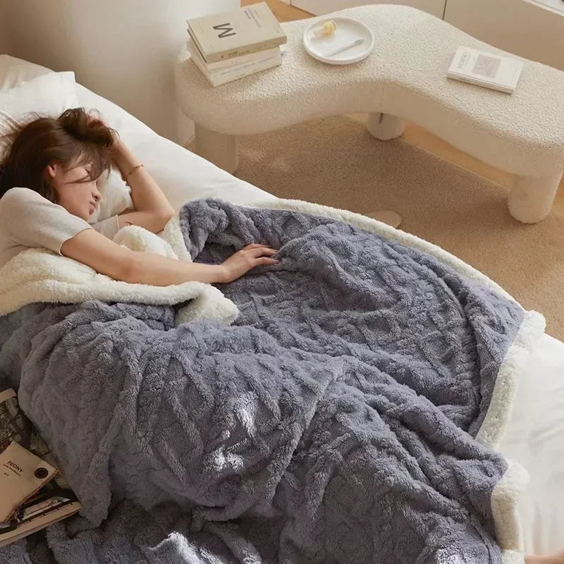 Zachte fleece deken – Dubbele laag – Warm en comfortabel voor het bed