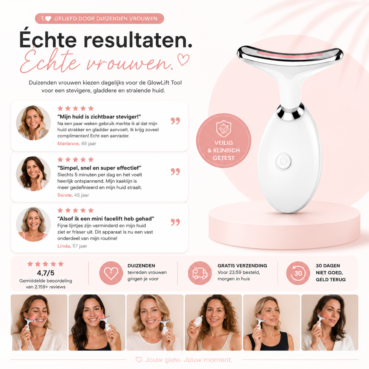 Fittershape GlowSculpt Wand | LED Gezichtstool – Voor Stevigere Huid