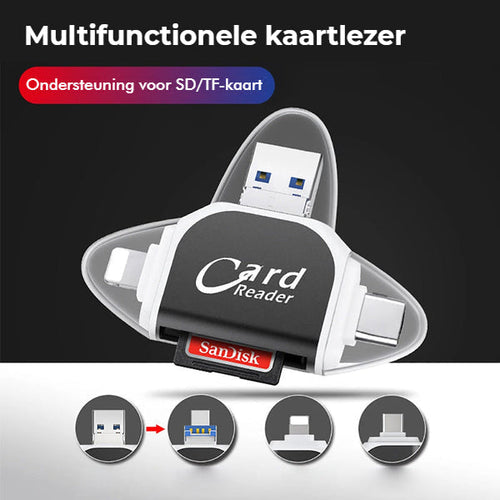 Multifunctionele Kaartlezer – Ondersteuning voor SD/TF Kaarten – Compact en Draagbaar
