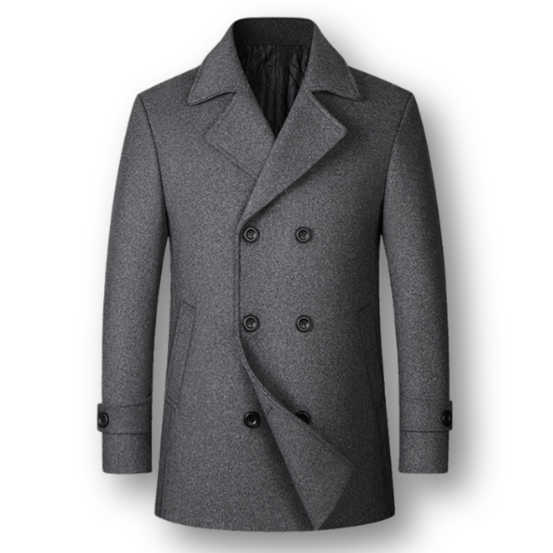 Zwarte Peacoat – Dubbelbreasted – Voor Mannen