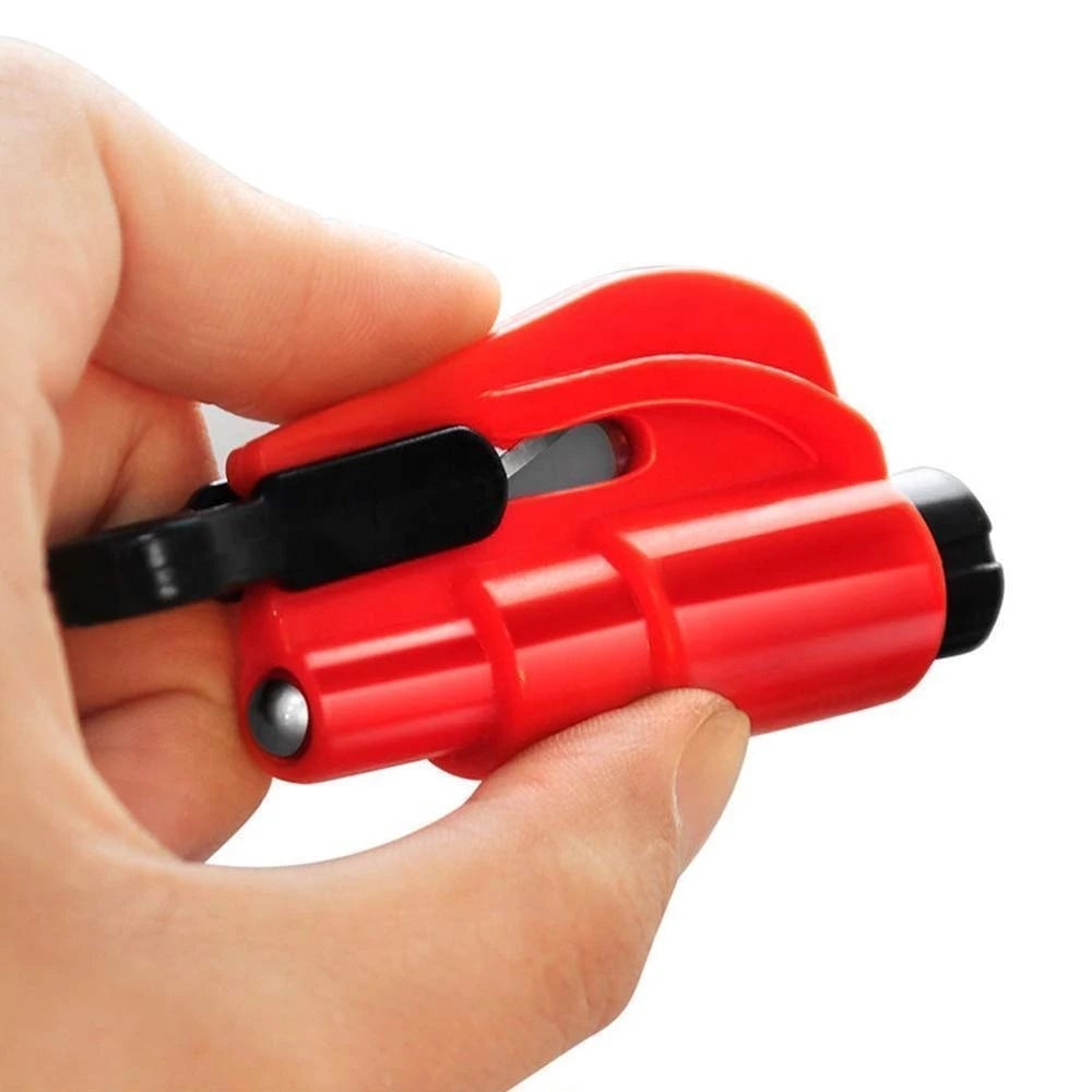 3-in-1 noodhamer sleutelhanger – veiligheidshamer, gordelsnijder, ruitverbreker – voor voertuigen