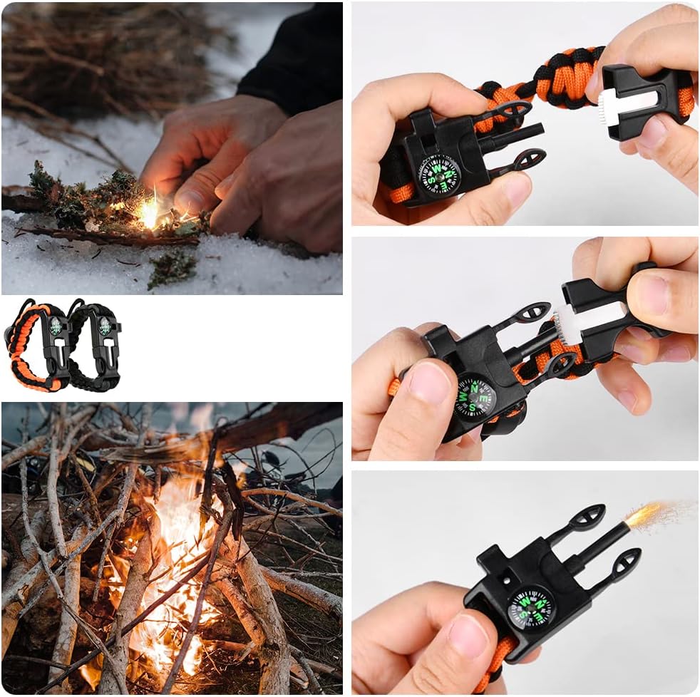 Survival Armband – Multifunctioneel – Paracord – Met Kompas, Fluitje en Schraper