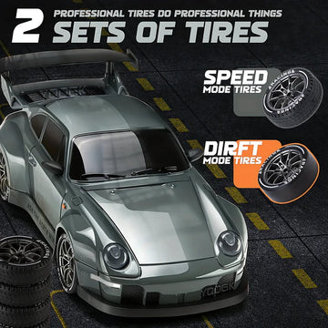 RC Auto – Twee Setjes Wielen – Oplaadbaar – Voor Speed & Drift