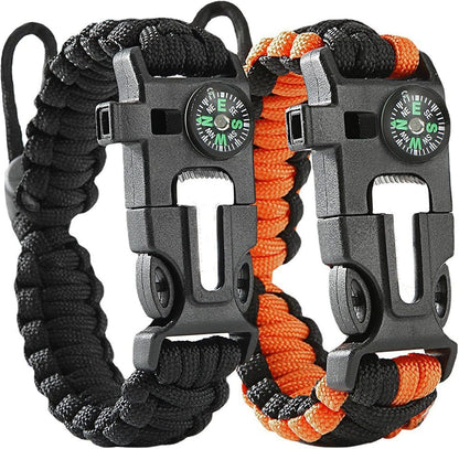 Survival Armband – Multifunctioneel – Paracord – Met Kompas, Fluitje en Schraper