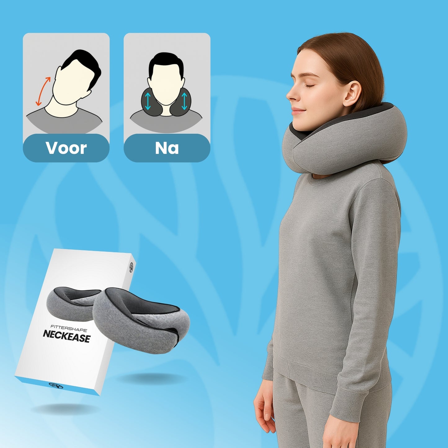 Fittershape NeckEase | Ergonomisch Reiskussen – Voor Onderweg Comfort