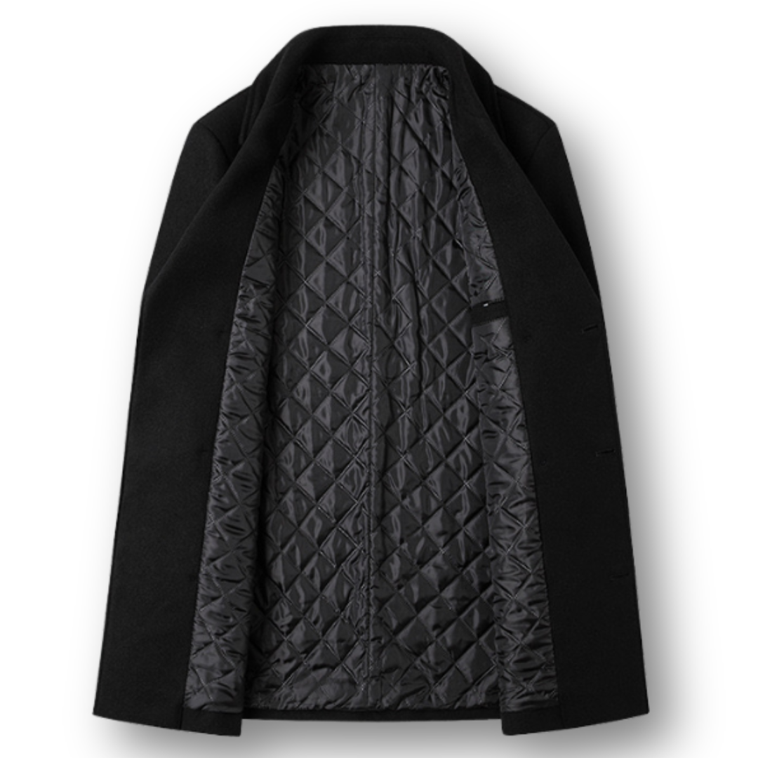 Zwarte Peacoat – Dubbelbreasted – Voor Mannen