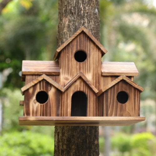 Vogelhuis – Houten – Meerdere Ingangen – Voor in de Tuin