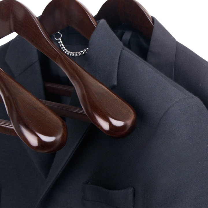 Houten kleerhangers – Verstevigd – RVS haak – Voor kledingorganisatie