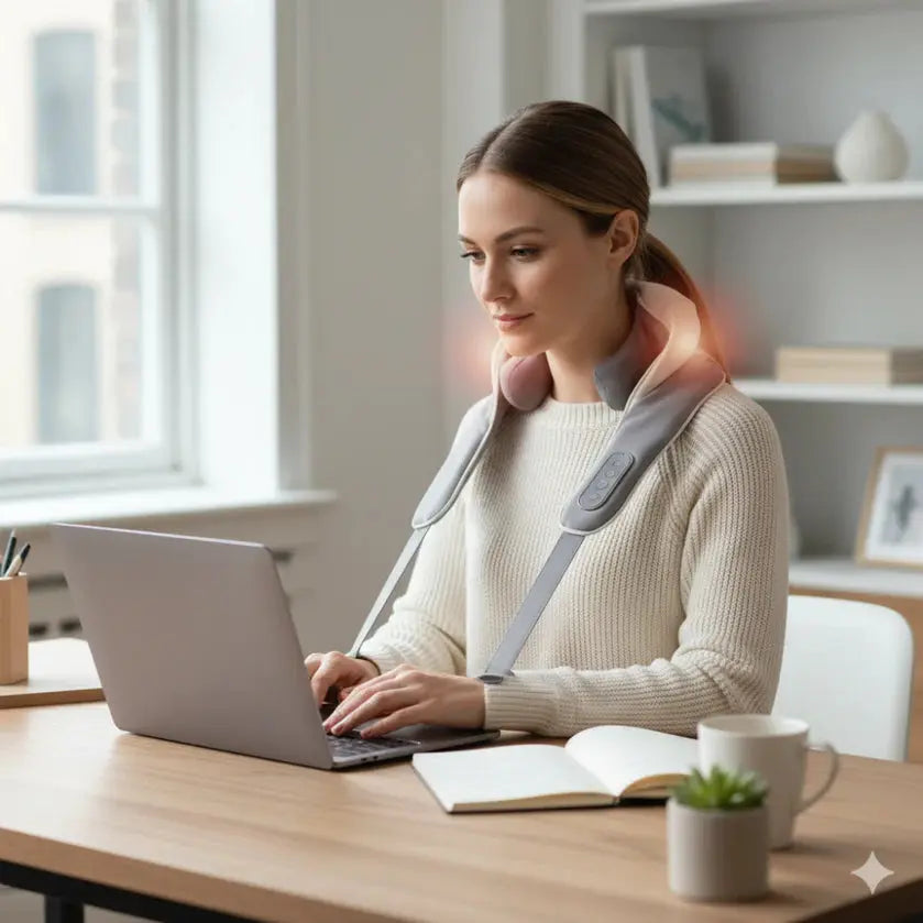 Nek- en Schoudermassager – Verstelbaar – Voor Spierontspanning en Herstel