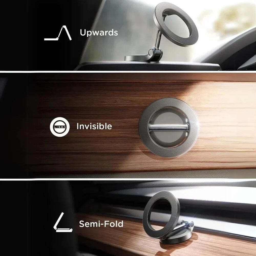 Magnetische telefoonhouder – verstelbare ring – voor auto en bureaustoelen