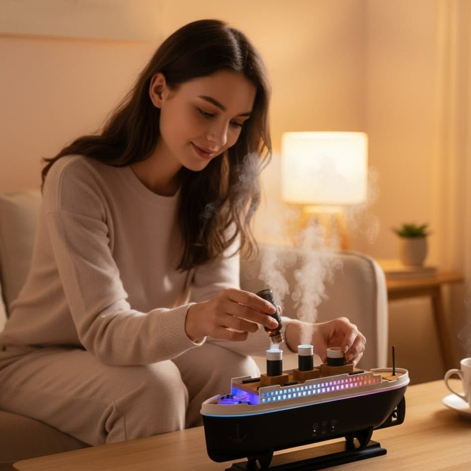 Titanic Essencediffuser – Scheepsontwerp – Ultrasonic – Sfeerverlichting