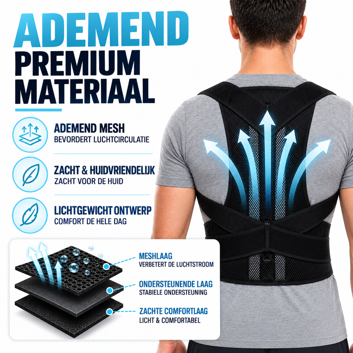 Fittershape PostuRise Houdingscorrector – verstelbaar & ademend
