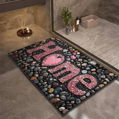 Badmat – Steentextuur Design – Voor Badkamer en Woonkamer