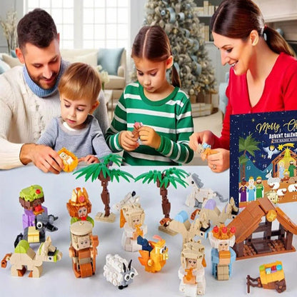 Kerst Adventskalender – 24 Deurtjes – Bouwbare Figuren Set