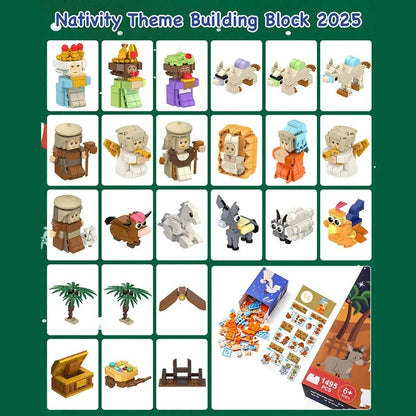 Kerst Adventskalender – 24 Deurtjes – Bouwbare Figuren Set