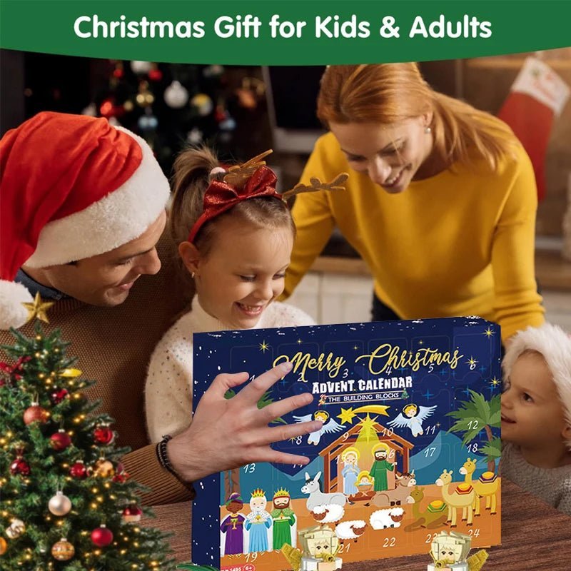 Kerst Adventskalender – 24 Deurtjes – Bouwbare Figuren Set
