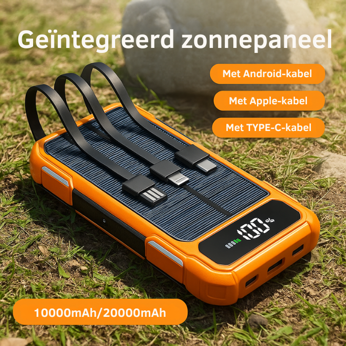 Draagbare Solar Powerbank – Snelladen – Voor Smartphones