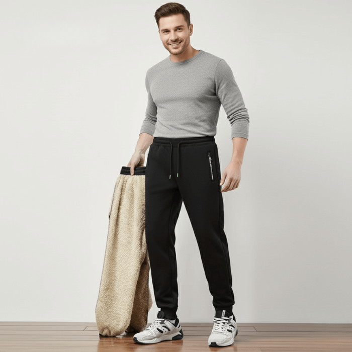 Joggingbroek – Zakken met ritssluiting – Warme voering – Elastische taille